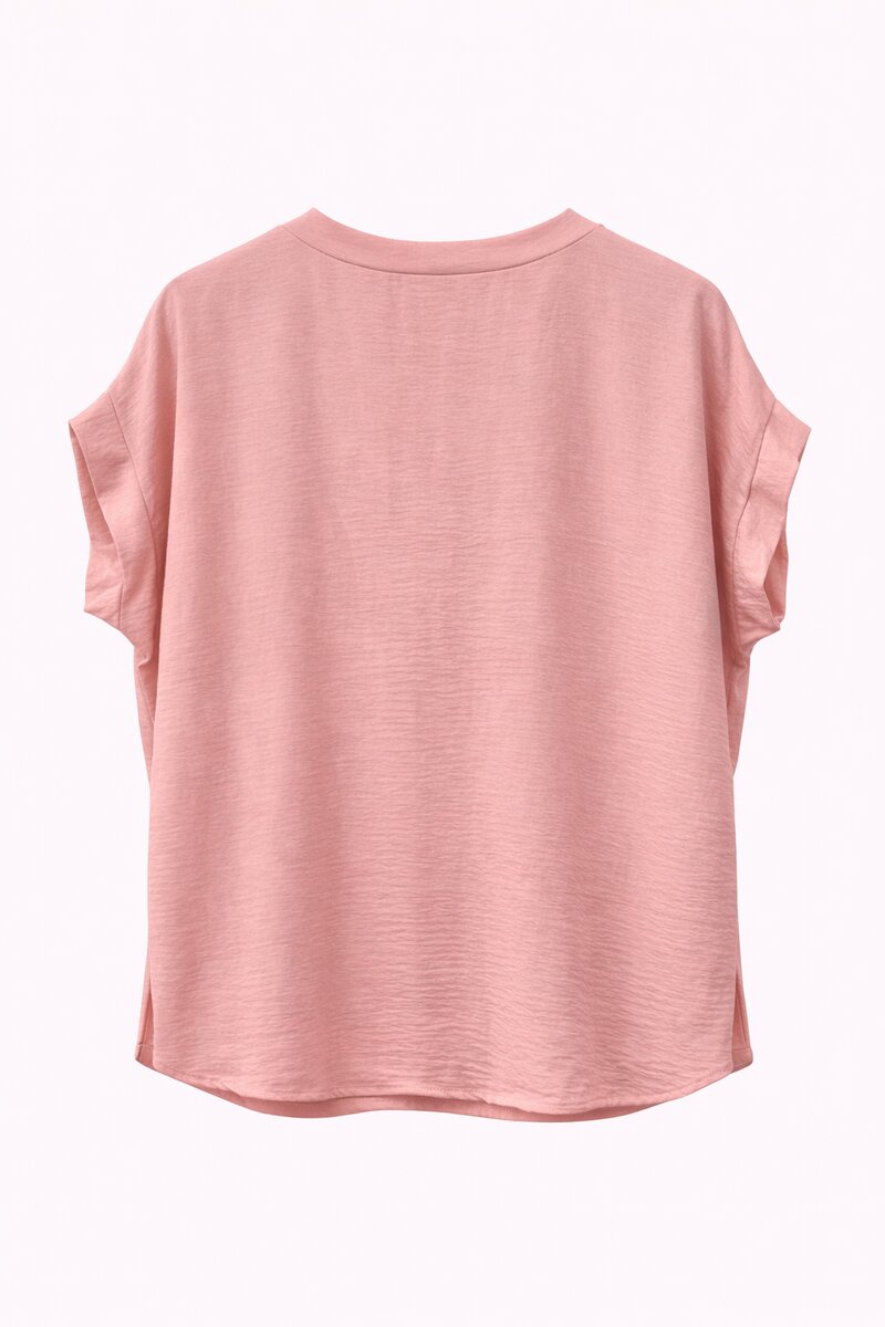 Chica London Kyla V-ringad Blus Dam Light Pink - Caramelle Fashion