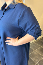 Chica London Eda Långskjorta Dam Navy CARAMELLE FASHION