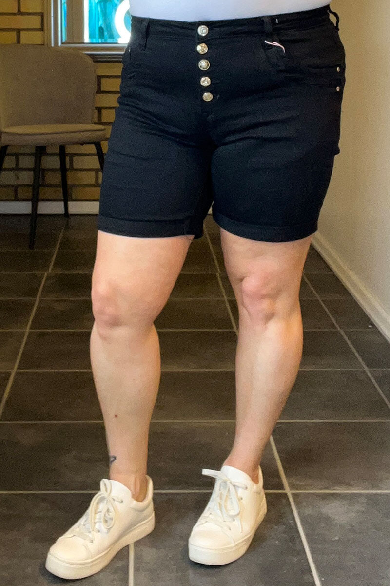 Chica London Mirella Shorts Med Blingknappar i Guld Dam Black Caramelle Fashion