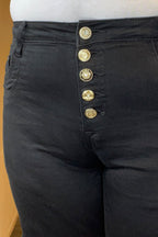 Chica London Mirella Shorts Med Blingknappar i Guld Dam Black Caramelle Fashion