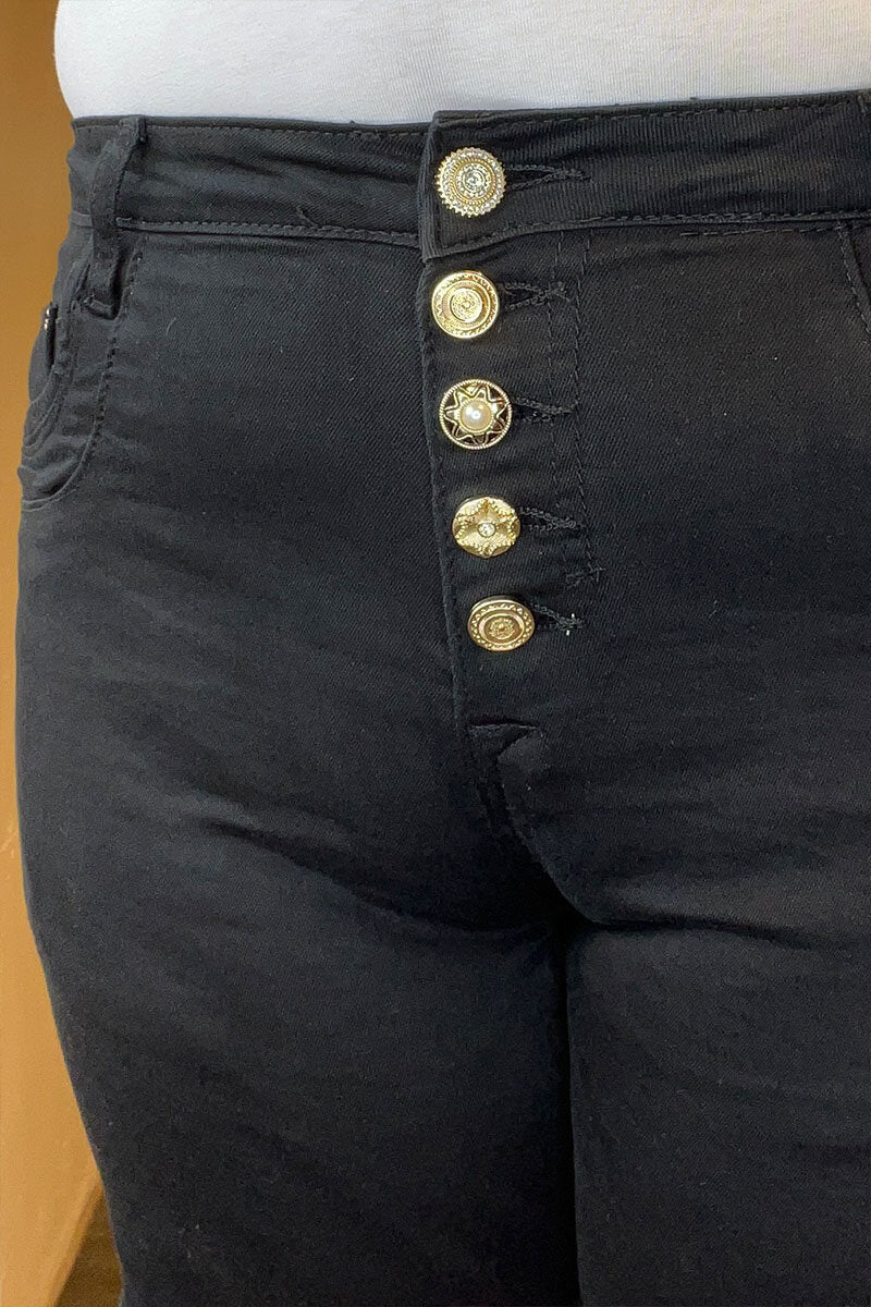 Chica London Mirella Shorts Med Blingknappar i Guld Dam Black Caramelle Fashion