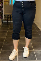 Chica London Naomi Capri Med Blingknappar Dam Black Caramelle Fashion