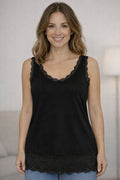 Chica London Robin Round-Neck Lace Vest Top for Women Black - Caramelle Fashion