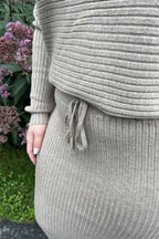 Chica London Stickat Set Dam Moccha Caramelle Fashion
