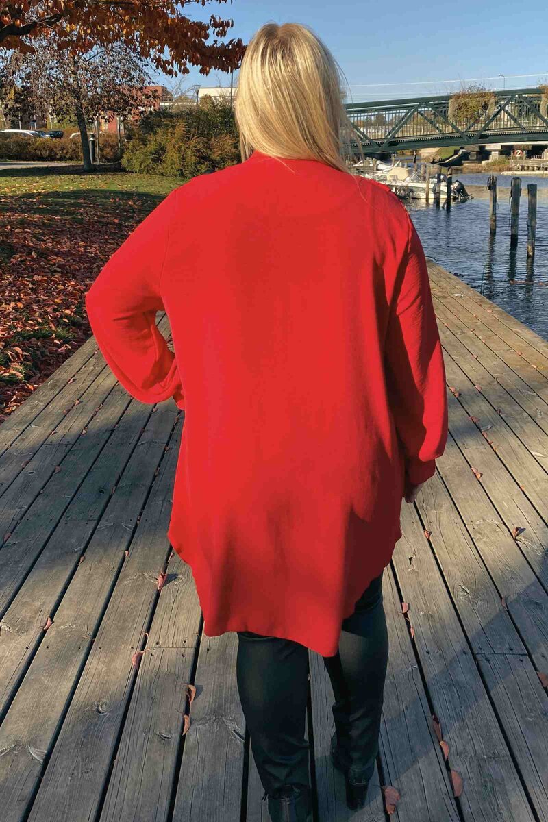 Chica London Doris V-ringad Klänning Volang Dam Red CARAMELLE FASHION