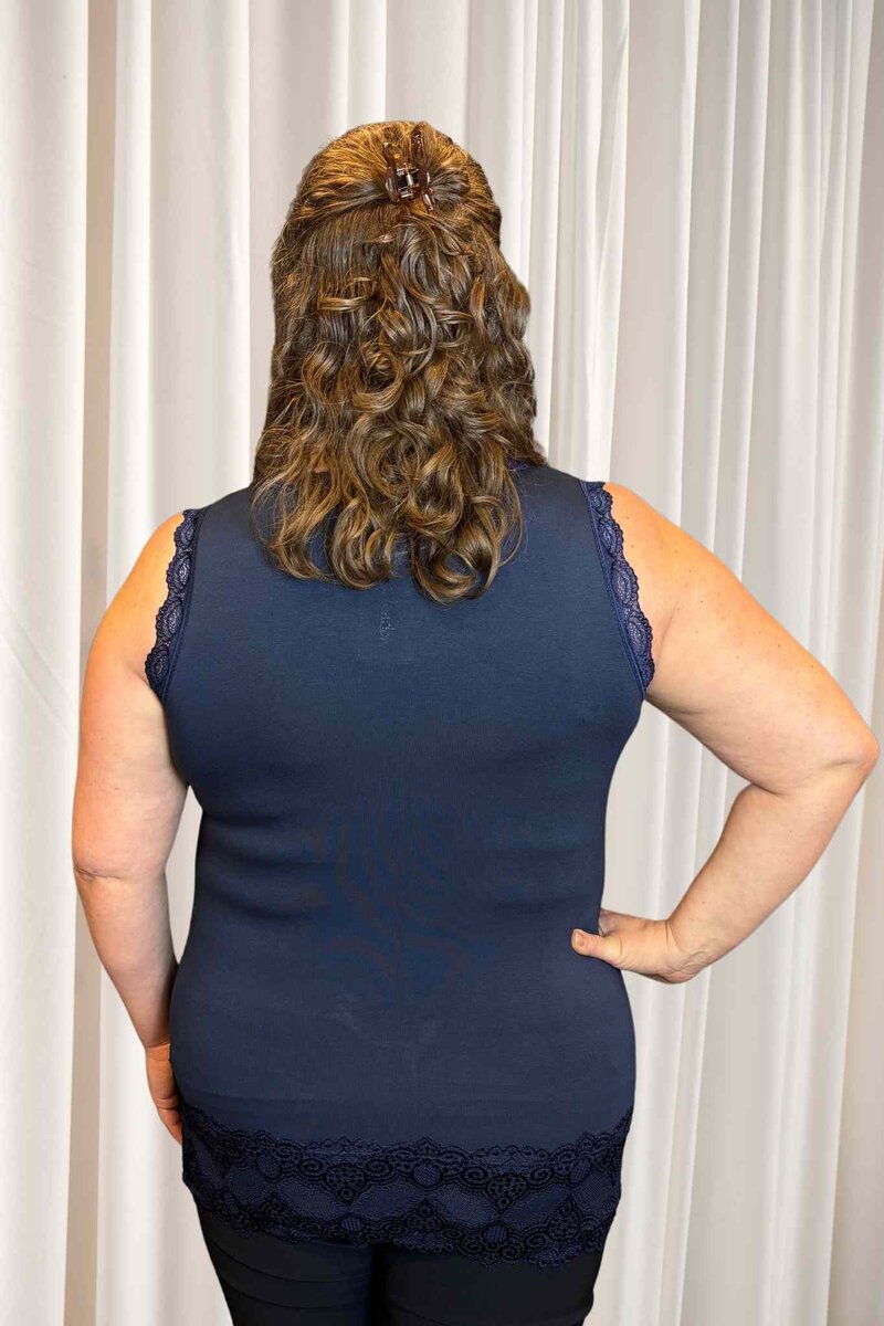 Chica London Willa Linne med Spets Dam Navy CARAMELLE FASHION