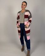 Ciara Randig Långkofta Dam Rosa | Smilebutiken - Camicia