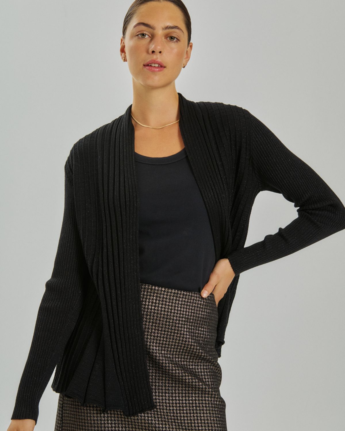 Claulux Glittrig Kort Kofta Dam Svart Black| Smilebutiken - Freequent