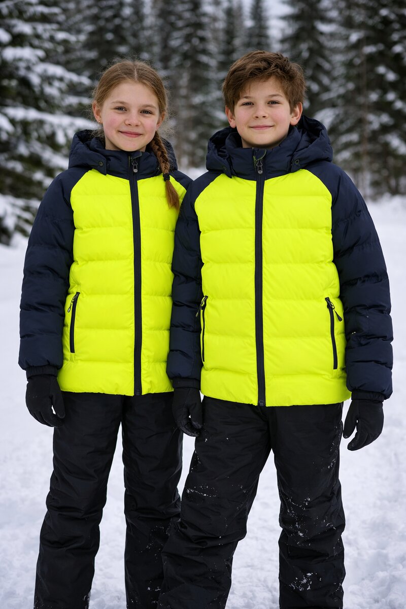 Ski Jacket Quilted Vinterjacka Barn Junior Sulphur Spring Color Kids