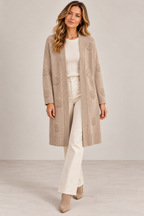 Dagny Långkofta med fickor Dam Beige | Smilebutiken - Caramelle Fashion