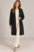 Dagny Långkofta med fickor Dam Svart Black | Smilebutiken - Caramelle Fashion