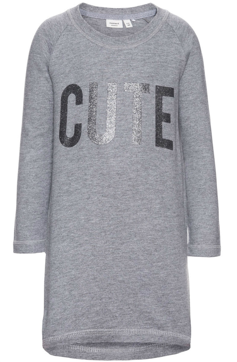 Dalink Mini Ls Dress Grey Melange Klänning Name it