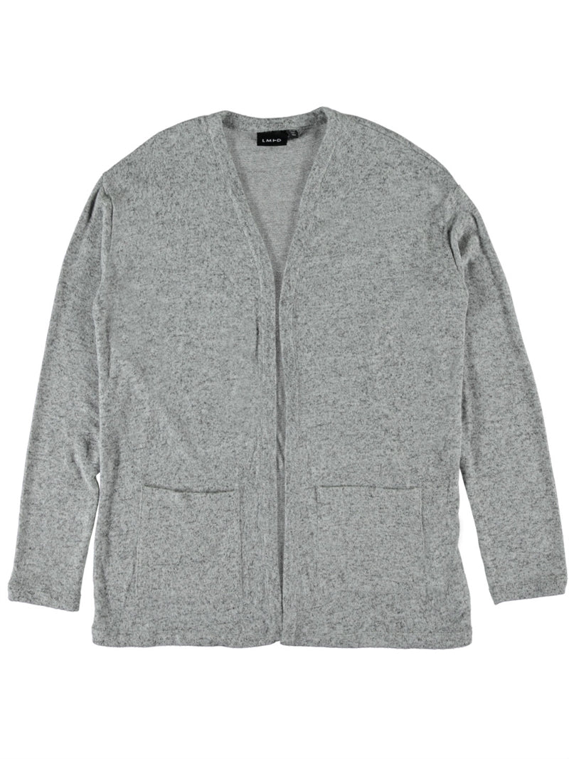 Dicte Ls Oversize Grey Melange Stickad Barncardigan Name it