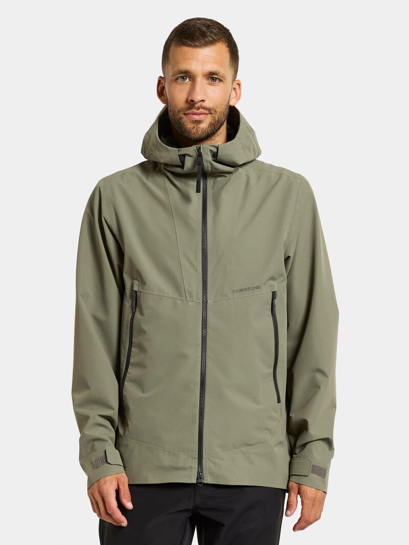 Basil Shell Jacket 4 Men Dusty Olive Didriksons