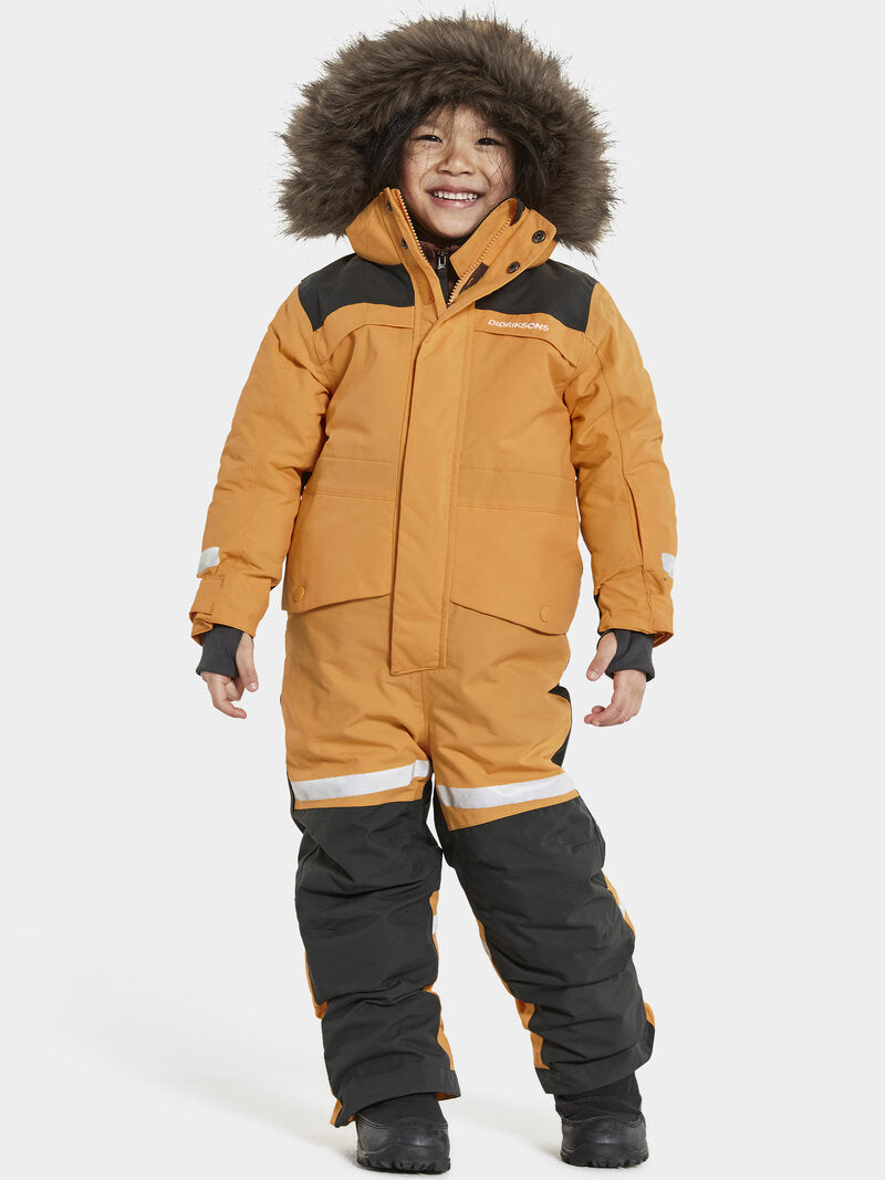 Bjärven Kids' Winter Coverall Fire Yellow Didriksons
