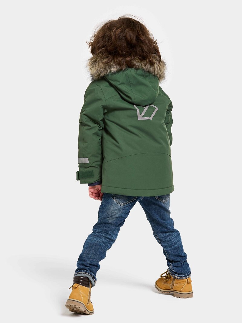 Bjärven Vinterparkas Barn Pine Green Didriksons