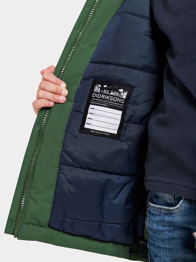 Bjärven Vinterparkas Barn Pine Green Didriksons