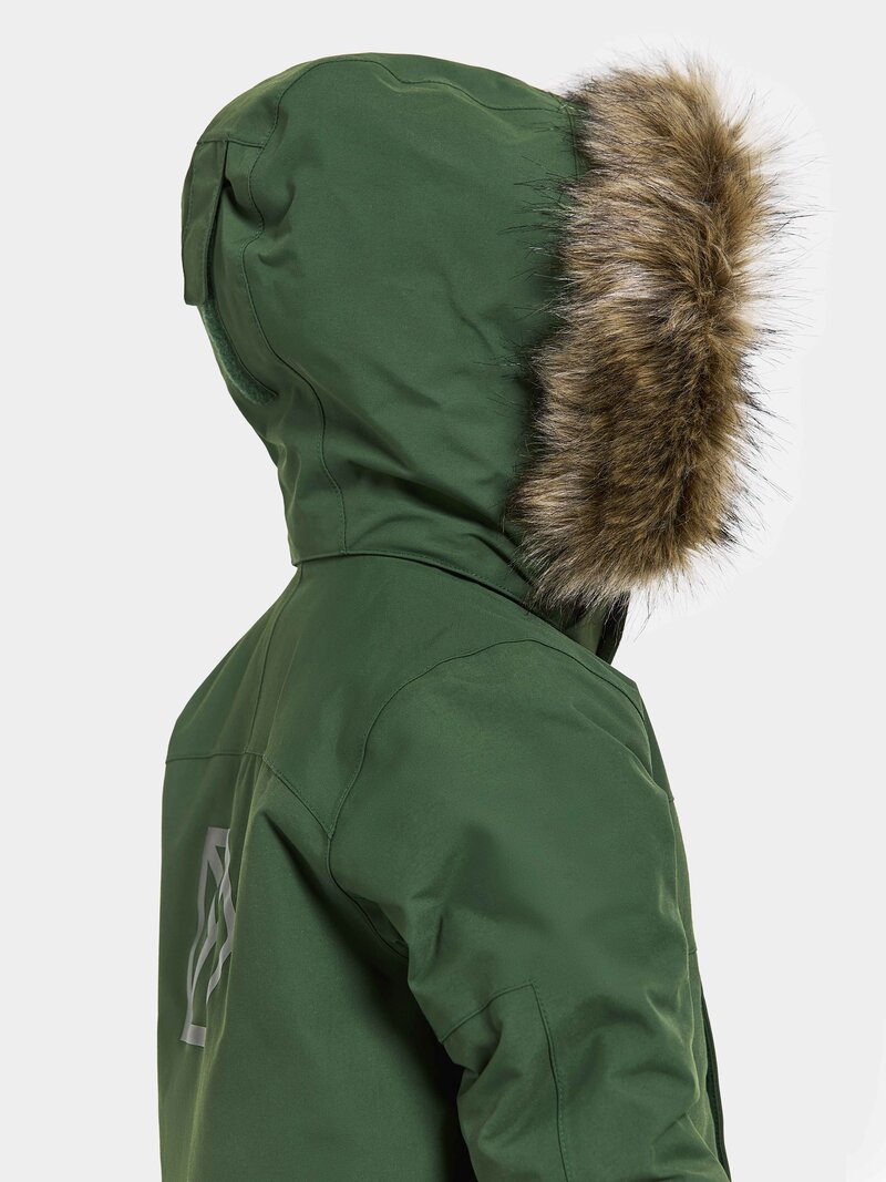 Bjärven Vinterparkas Barn Pine Green Didriksons