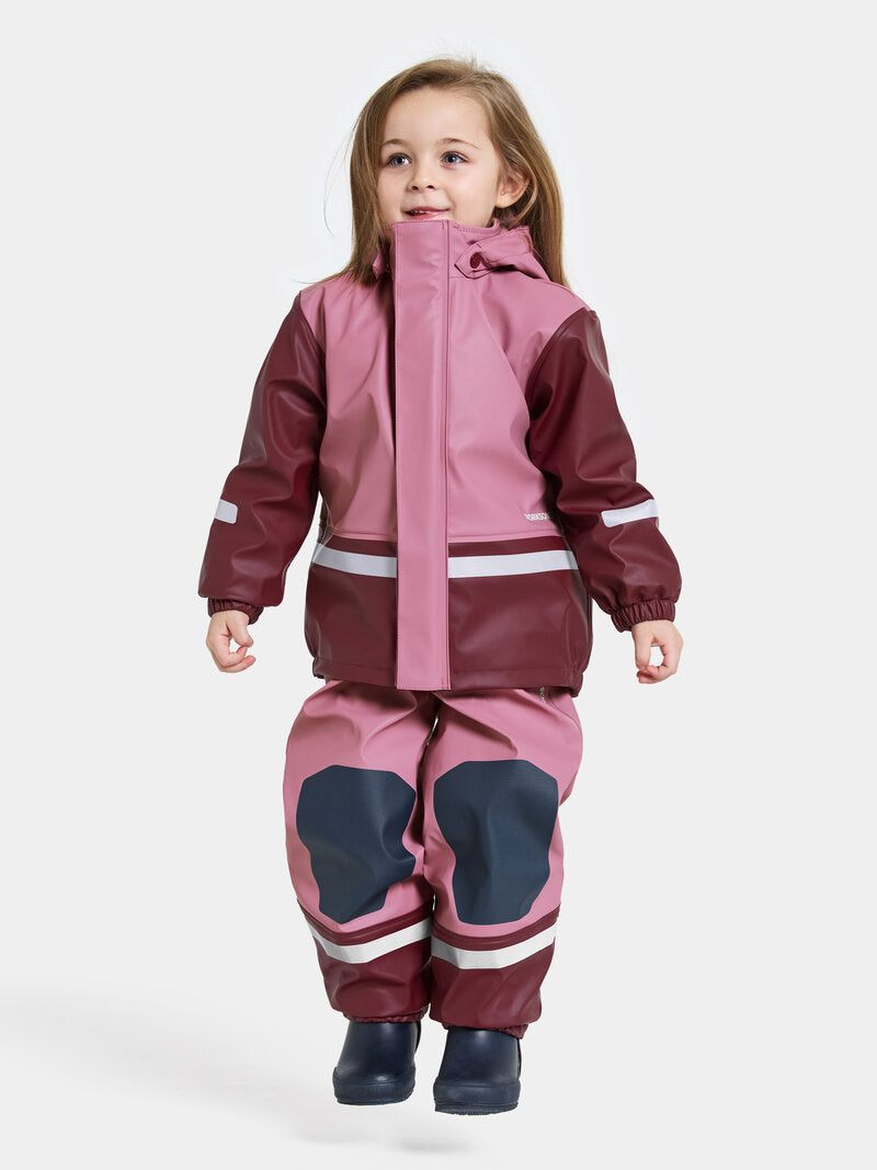 Boardman Lined Rain Set Kids Heather Pink Didriksons