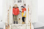 Digory Puff Kids' Winter Jacket Orange-Red - Didriksons