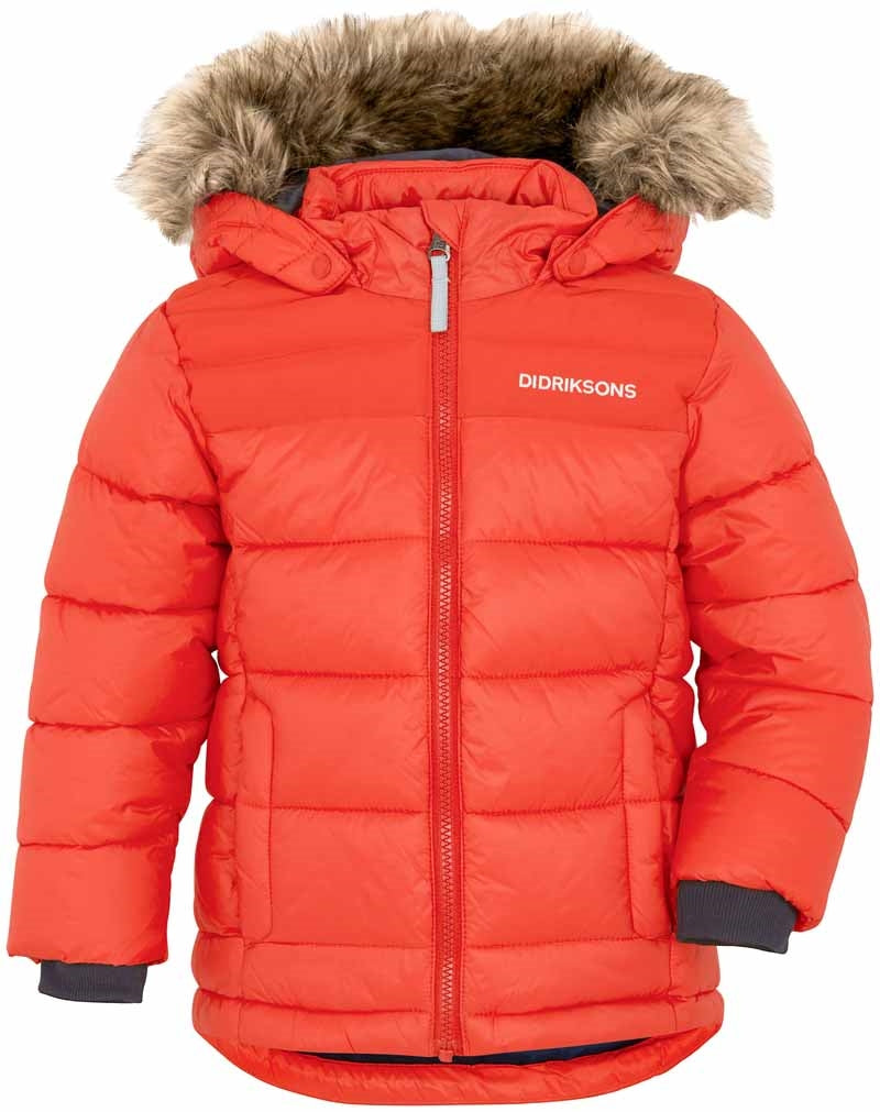 Digory Puff Kids' Winter Jacket Orange-Red - Didriksons