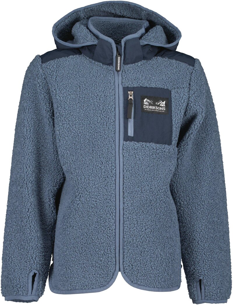 Exa Fleece Jacket Kids Junior True Blue Didriksons