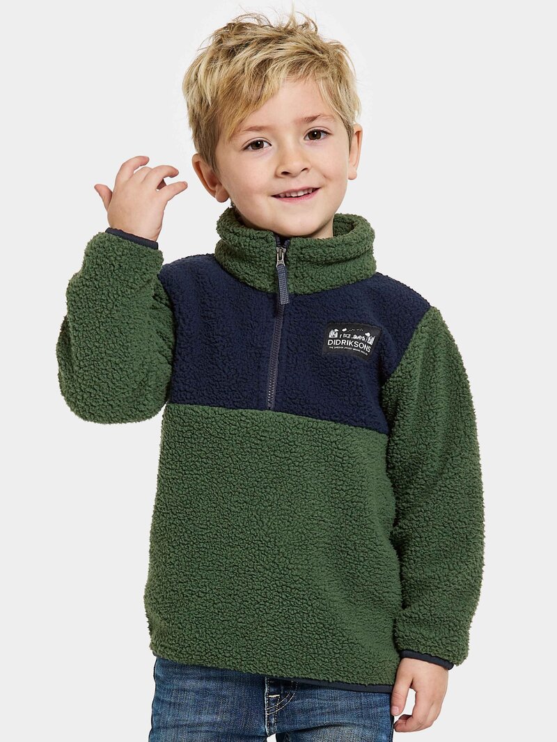 Gosig Fleecetröja Barn Pine Green Didriksons