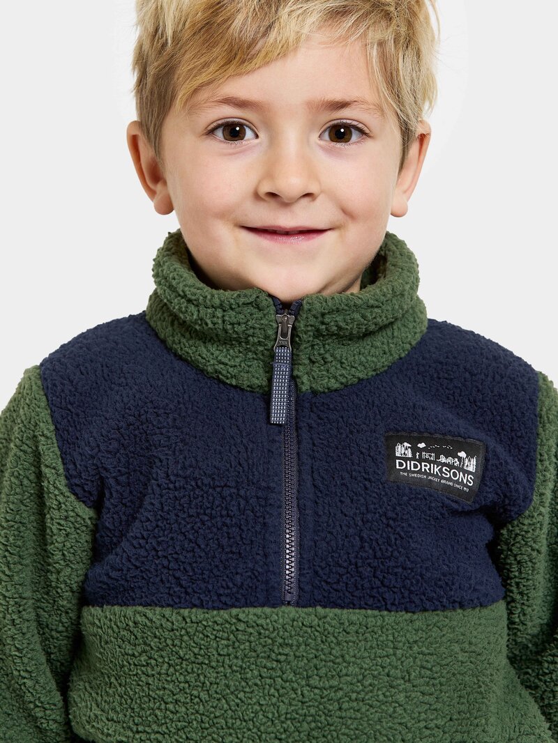 Gosig Fleecetröja Barn Pine Green Didriksons