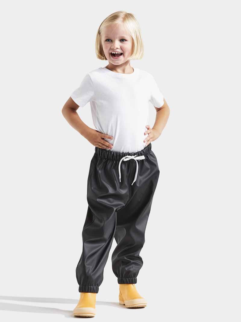 Didriksons Midjeman Unlined Rain Trousers 5 Kids Black