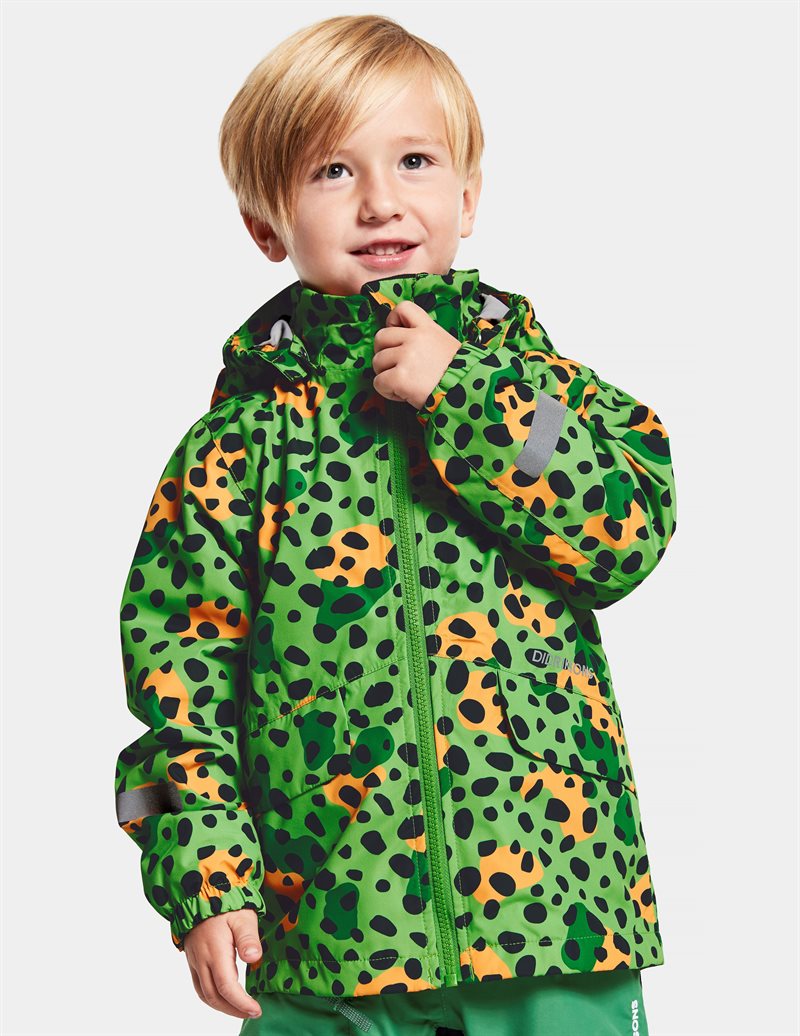 Norma Shell Jacket 2 Kids Wild Dot Green Didriksons