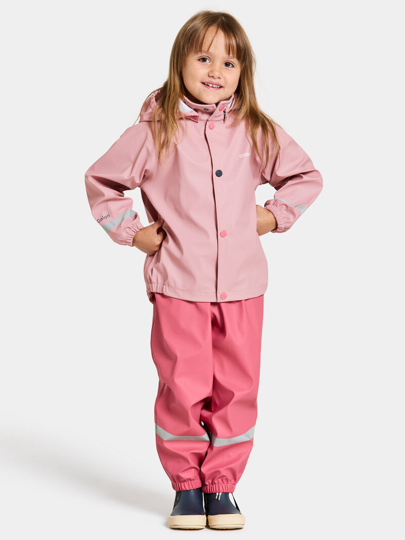 Slaskeman Unlined Kids Rain Set Soft Pink Didriksons