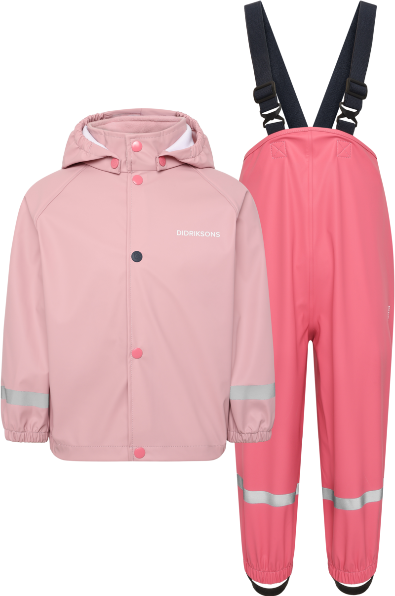 Slaskeman Unlined Kids Rain Set Soft Pink Didriksons