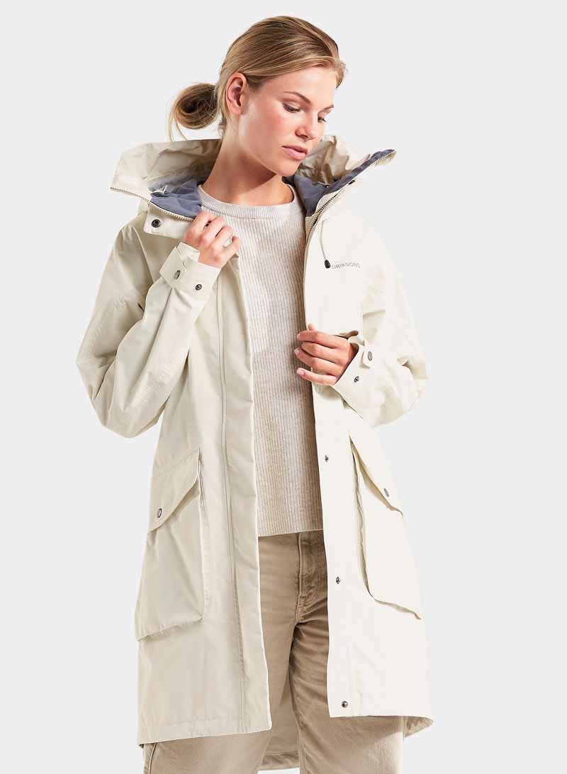 Didriksons Thelma Shell Coat 5 Women Shell White - Didriksons