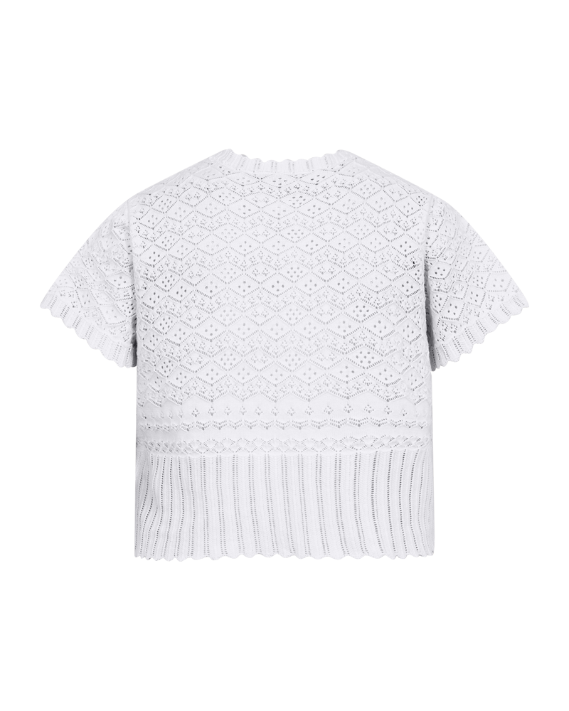 Dodo Kortärmad Cardigan Dam Brilliant White | Smilebutiken - Freequent