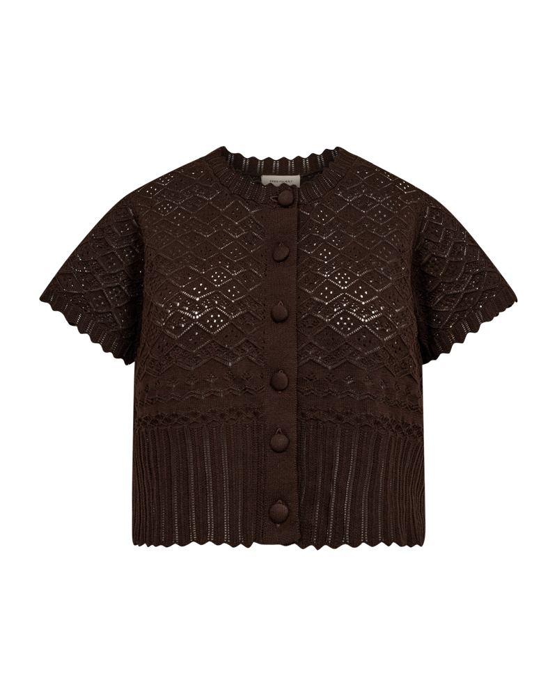 Dodo Kortärmad Cardigan Dam Coffee Bean | Smilebutiken - Freequent