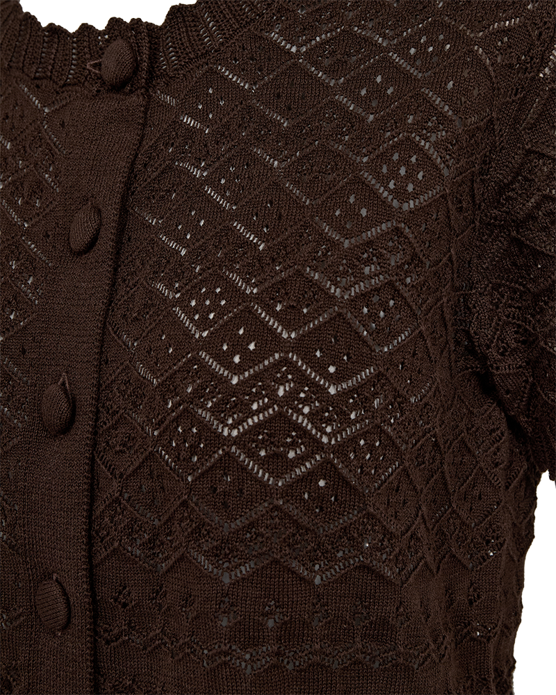 Dodo Kortärmad Cardigan Dam Coffee Bean | Smilebutiken - Freequent