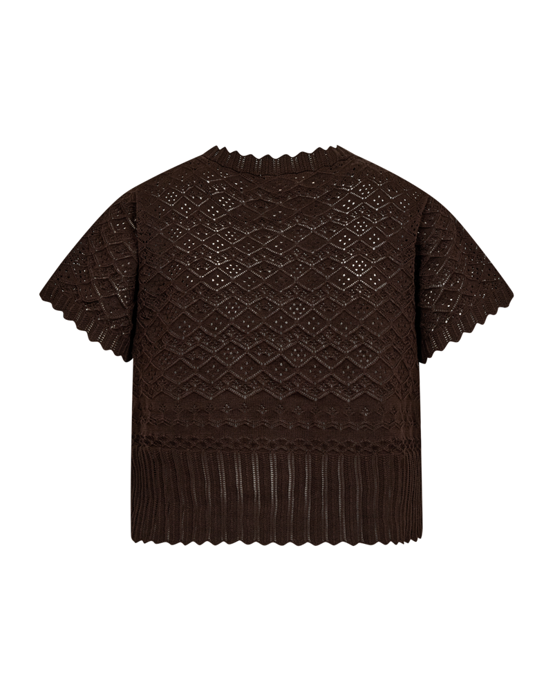 Dodo Kortärmad Cardigan Dam Coffee Bean | Smilebutiken - Freequent
