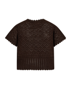Dodo Kortärmad Cardigan Dam Coffee Bean | Smilebutiken - Freequent