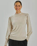 Dotka Finstickad Tröja med Strass Dam Beige Moonbeam | Smilebutiken – Freequent