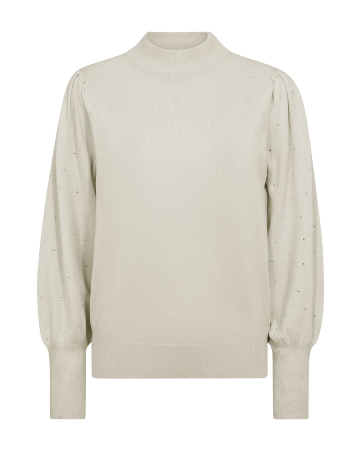 Dotka Finstickad Tröja med Strass Dam Beige Moonbeam | Smilebutiken – Freequent