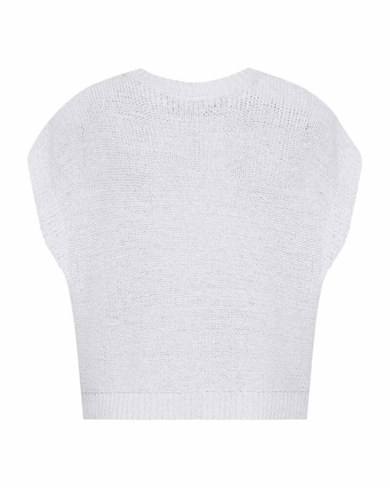 ES Tapper Stickad Väst Dam Brilliant White | Smilebutiken - Freequent