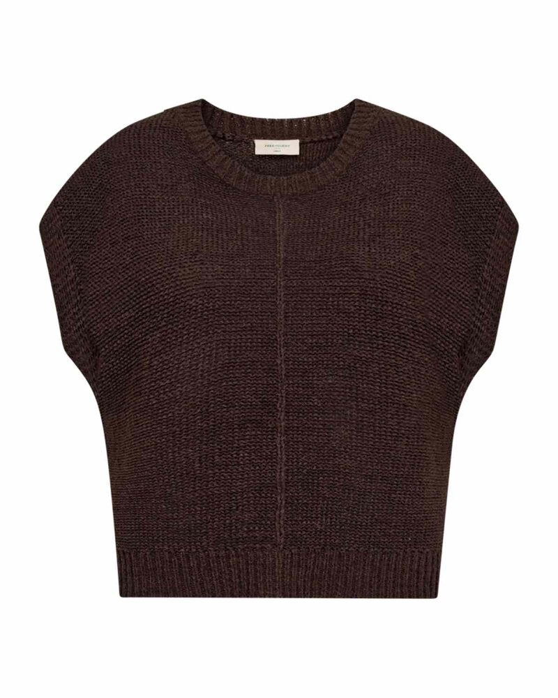 ES Tapper Knitted Vest Women Coffee Bean | Smilebutiken - Freequent