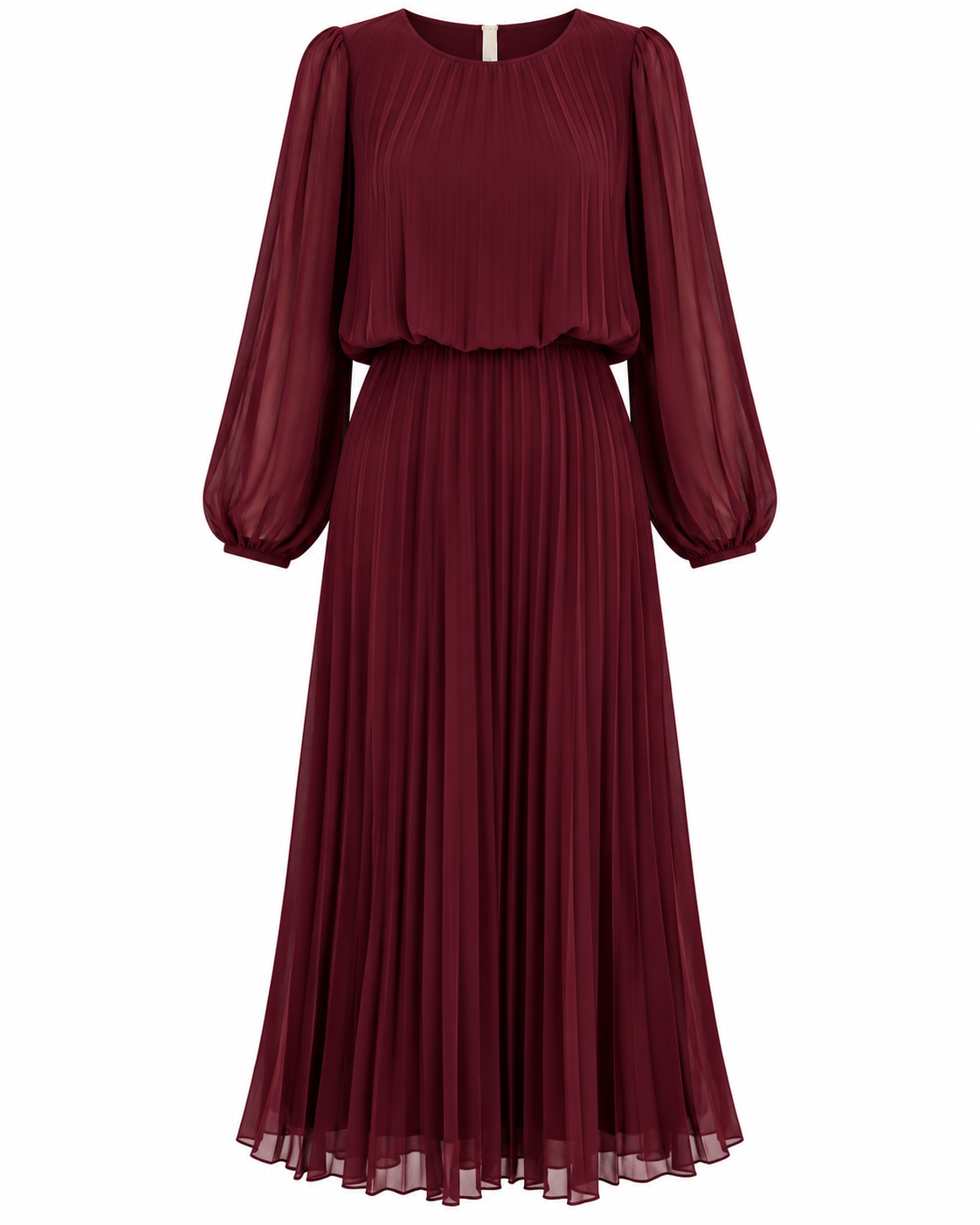 Eivor Plisserad Klänning Dam Vinröd Bordo| Smilebutiken - Caramelle Fashion