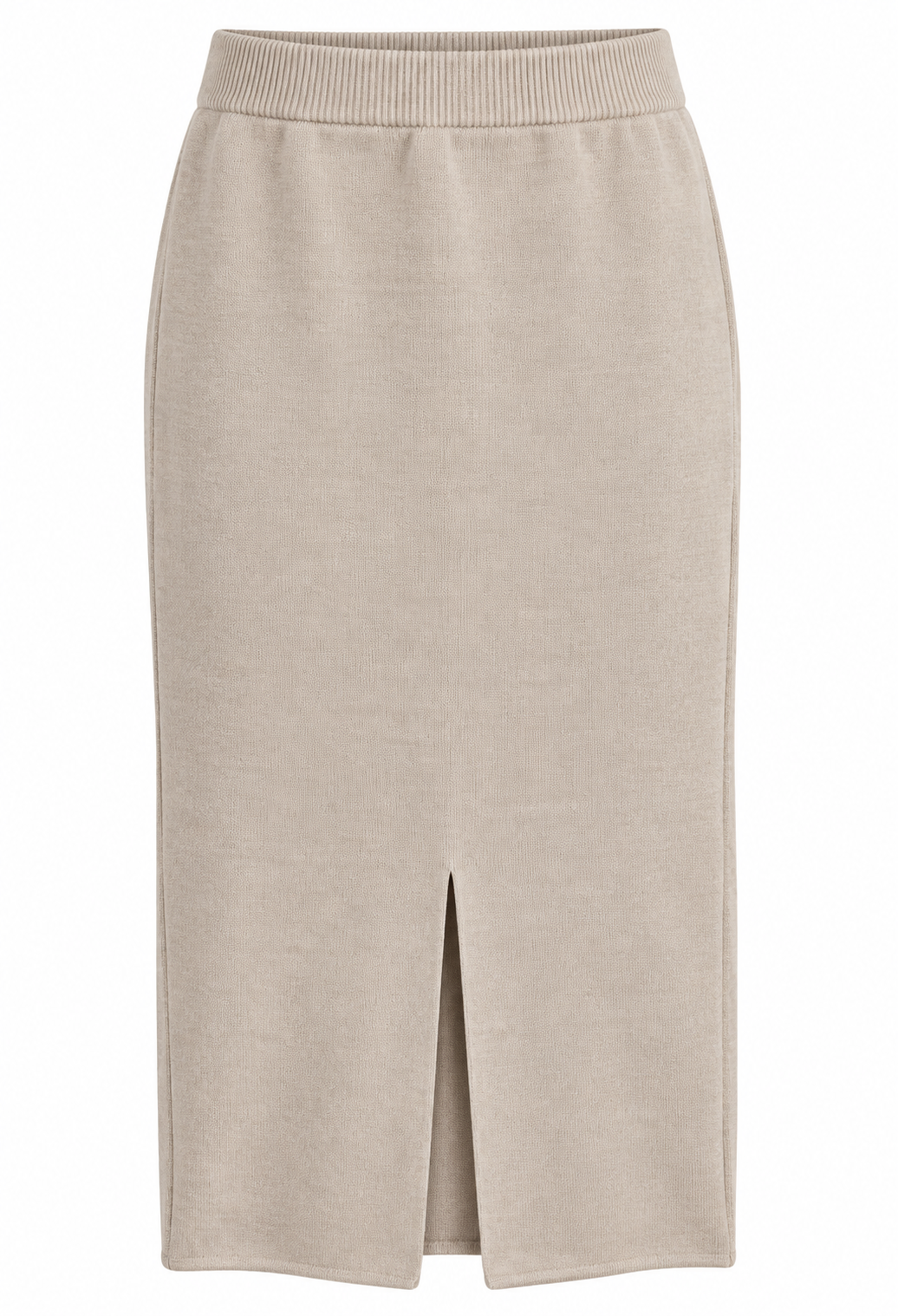 Elise Stickad Midilång Kjol Dam Beige | Smilebutiken - Chica London