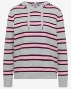 Elivra Randig Hoodie Dam Ljusgrå Light Grey Mel | Smilebutiken - Cecil