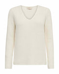 Ellis V-ringad Tröja Dam Off-white | Smilebutiken - Freequent