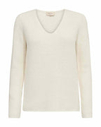 Ellis V-ringad Tröja Dam Off-white | Smilebutiken - Freequent