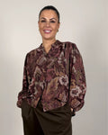 Elly Bladmönstrad Blus Dam Vinröd | Smilebutiken - Camicia