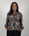 Elly Bladmönstrad Blus Dam Svart | Smilebutiken - Camicia