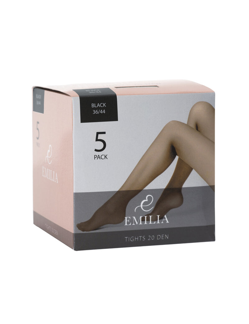 Emilia Strumpbyxor 5-Pack Dam Black Wiges